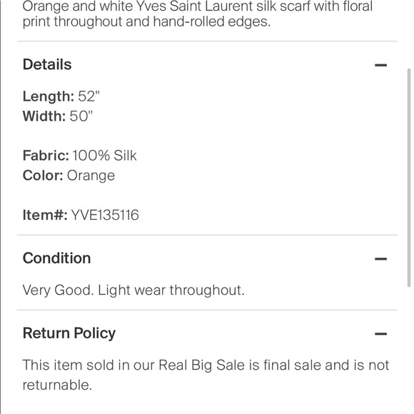 YSL Yves Saint Laurent Floral Silk Scarf - Vintage - Picture 10 of 11